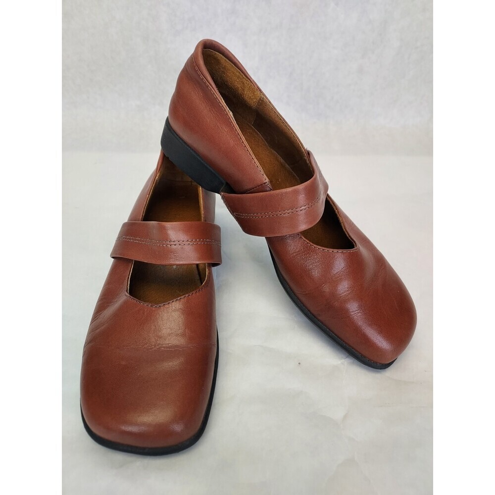 Josef Seibel Mary Jane Flats Women EU 37 US 6.5 Brown Leather Comfort Shoes Boho